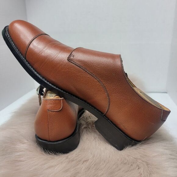Awl & Sundry Handcrafted Brown Leather Double Monk Oxford Mens Shoes Size 8.5 - Picture 5 of 9